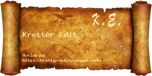 Kretter Edit névjegykártya